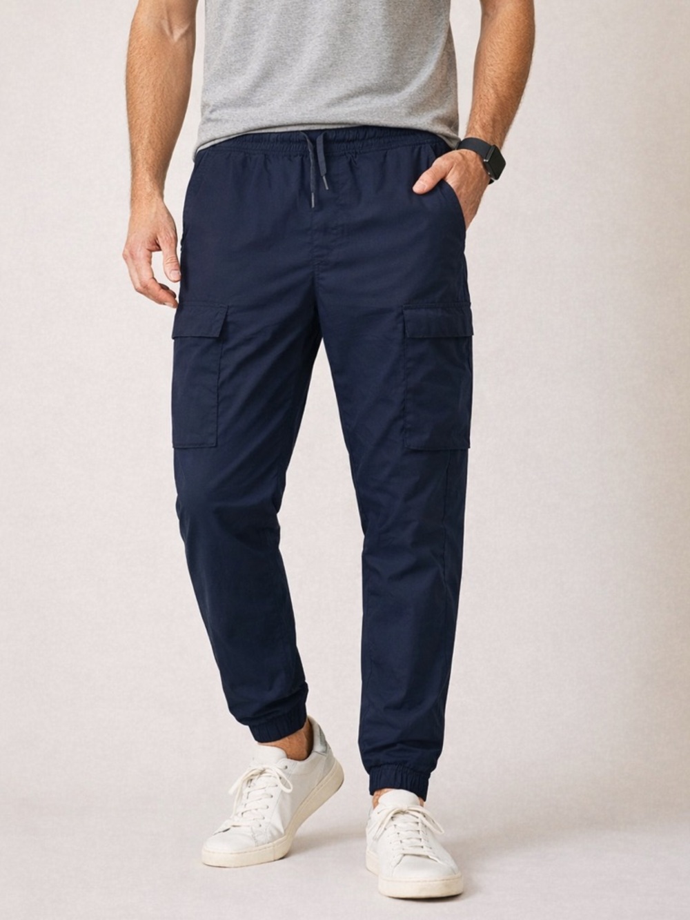 Kenneth Cole Men's Navy Cargo Joggers